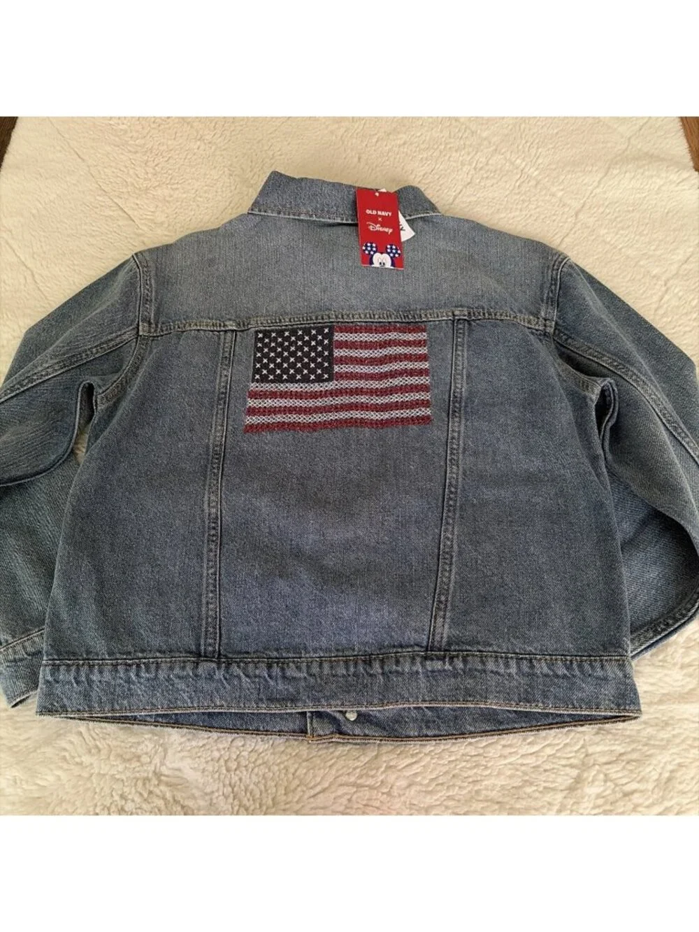 Disney Old Navy NWT Jean Jacket L 10/12 Girls American Mickey Oh Boy!